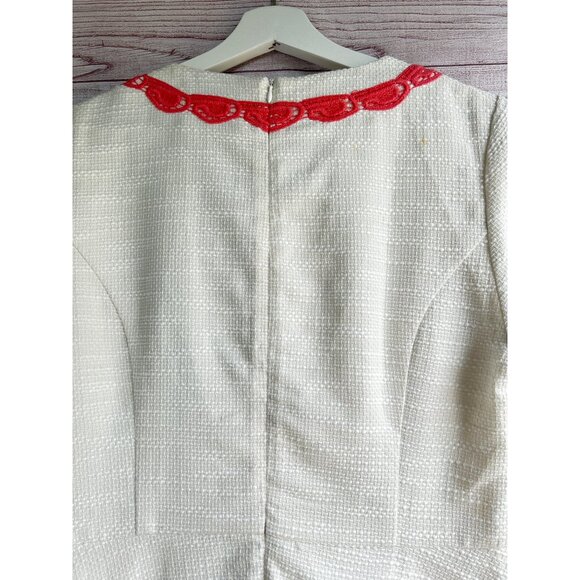 Sail to Sable Cream Basket Weave Fit & Flare Dress Size 12 - Picture 6 of 10